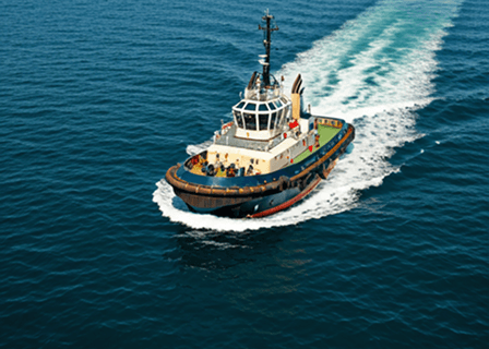 Tug boat at sea